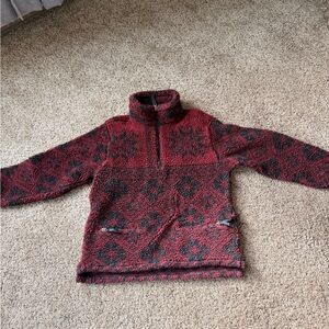 Woolrich Men's Red and Black Zip Up Sweater